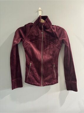 lululemon athletica Women's Burgundy Zip-Up Velvet Hoodie